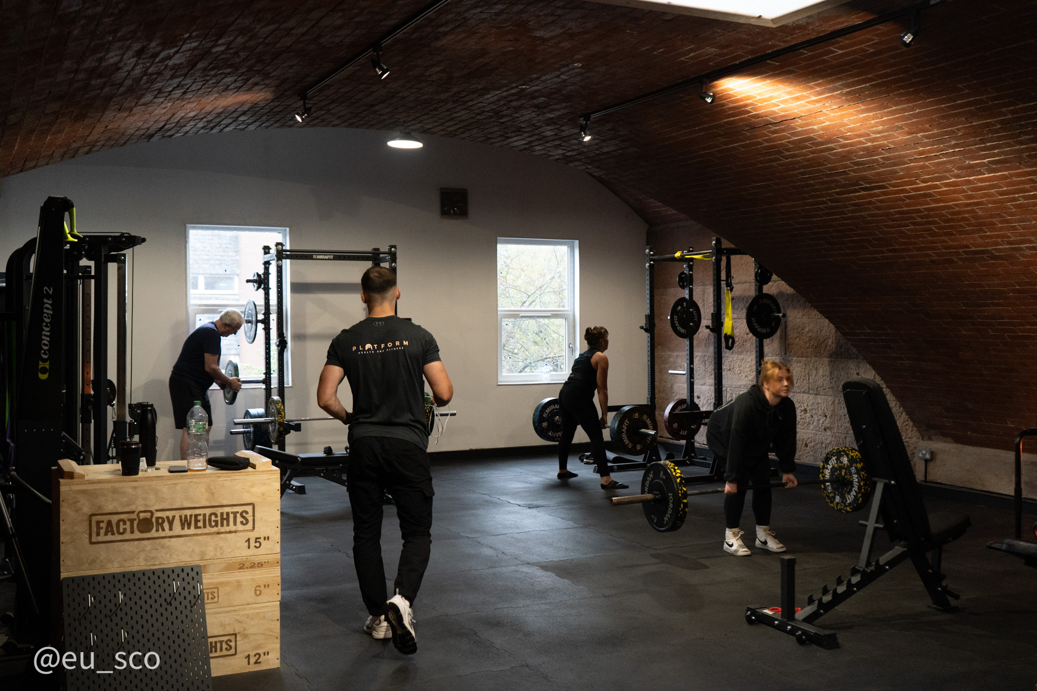Coaches and clients training on the gym floor at Platform Health and Fitness, Edinburgh